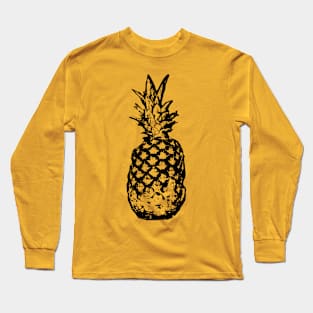 Pineapple fruit in grunge style Long Sleeve T-Shirt